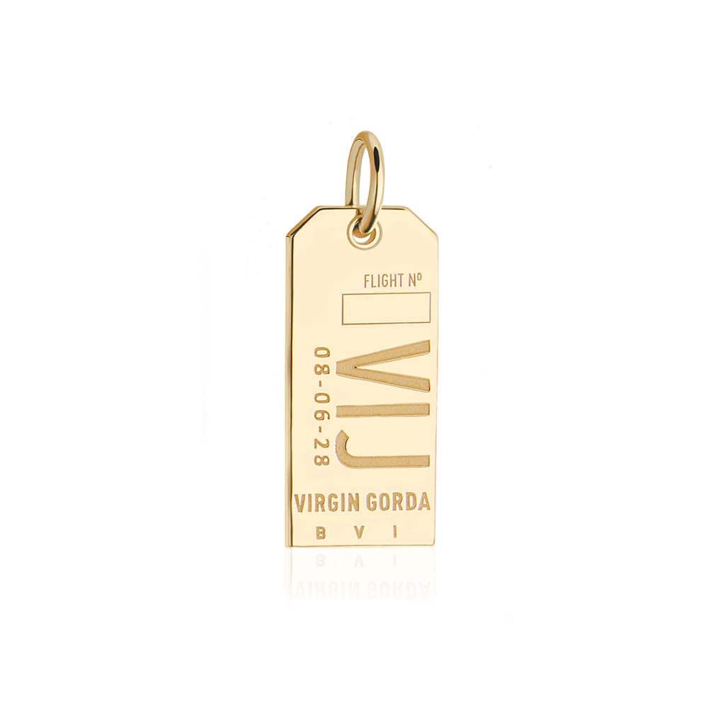 Gold Caribbean Charm, VIJ Virgin Gorda Luggage Tag - JET SET CANDY  (1720187682874)