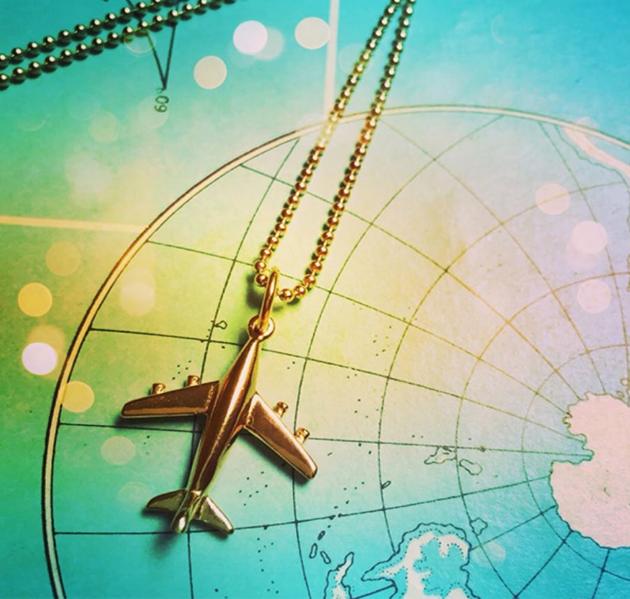 Gold Airplane Charm, Large - JET SET CANDY  (1720177885242)