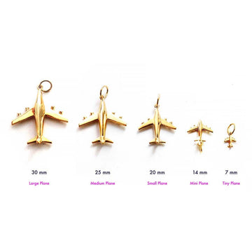 Airplane Charm Gold Small