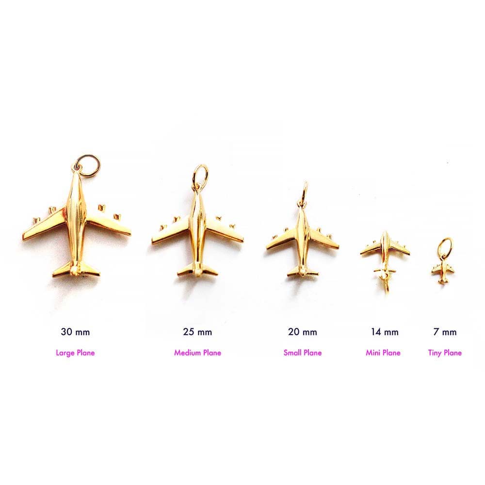 Gold Airplane Charm, Medium - JET SET CANDY  (1720177852474)