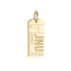 Juneau Alaska USA JNU Luggage Tag Charm Gold