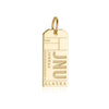 Juneau Alaska USA JNU Luggage Tag Charm Solid Gold