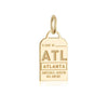 Atlanta Georgia USA ATL Luggage Tag Charm Gold
