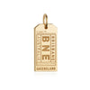 Brisbane Australia BNE Luggage Tag Charm Gold