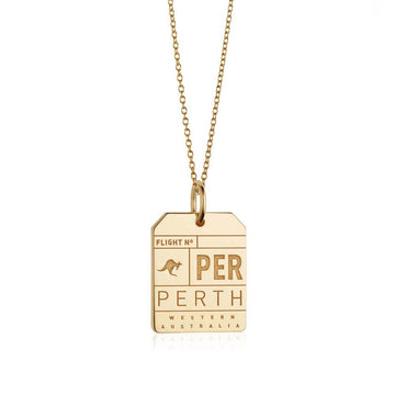 Perth Australia PER Luggage Tag Charm Gold