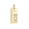 Solid Gold Vermeil Spain Charm, BCN Barcelona Luggage Tag - JET SET CANDY  (1720180080698)