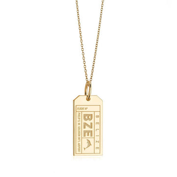 Belize City BZE Luggage Tag Charm Gold