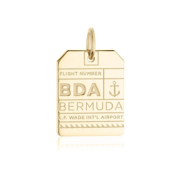 Gold Caribbean Charm, BDA Bermuda Luggage Tag