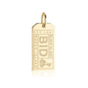 Block Island Rhode Island USA BID Luggage Tag Charm Solid Gold