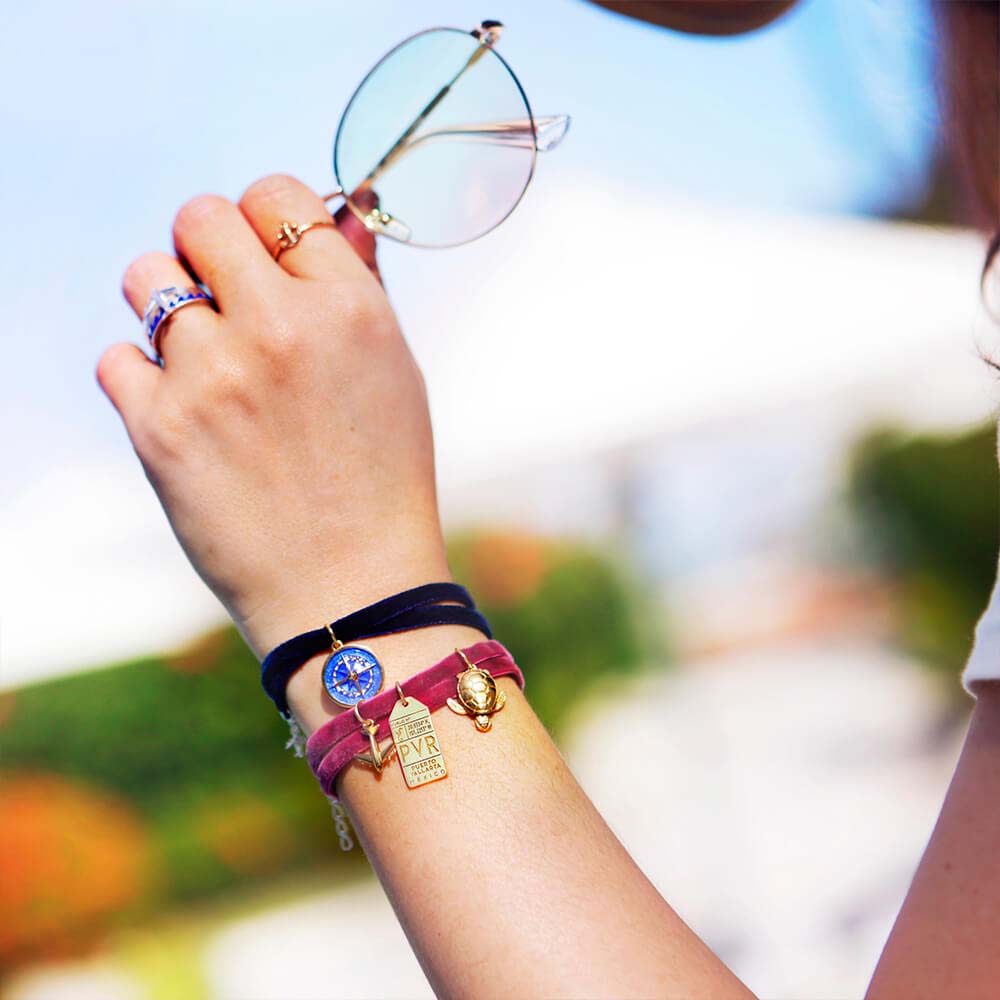 Solid Gold Puerto Vallarta, Mexico PVR Luggage Tag Charm - JET SET CANDY (6930012471480)