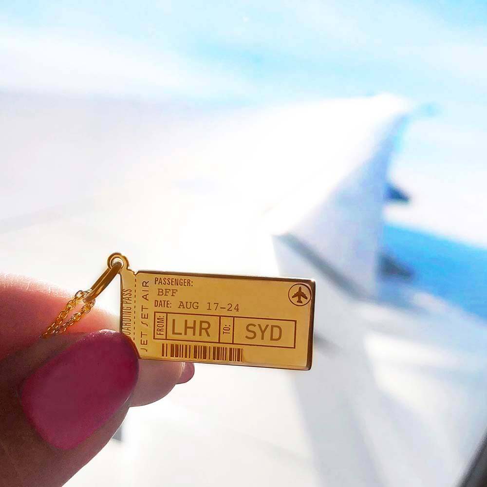 Solid Gold Boarding Pass Charm - JET SET CANDY (6929906303160)
