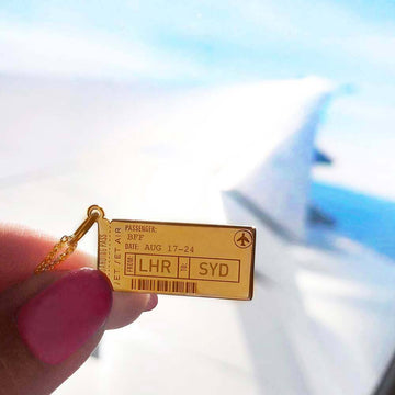 Boarding Pass Charm Solid Gold