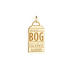 Bogota Colombia BOG Luggage Tag Charm Gold