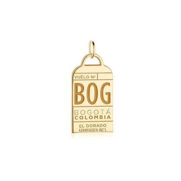 Bogota Colombia BOG Luggage Tag Charm Gold