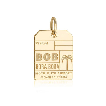 Bora Bora BOB Luggage Tag Charm Gold