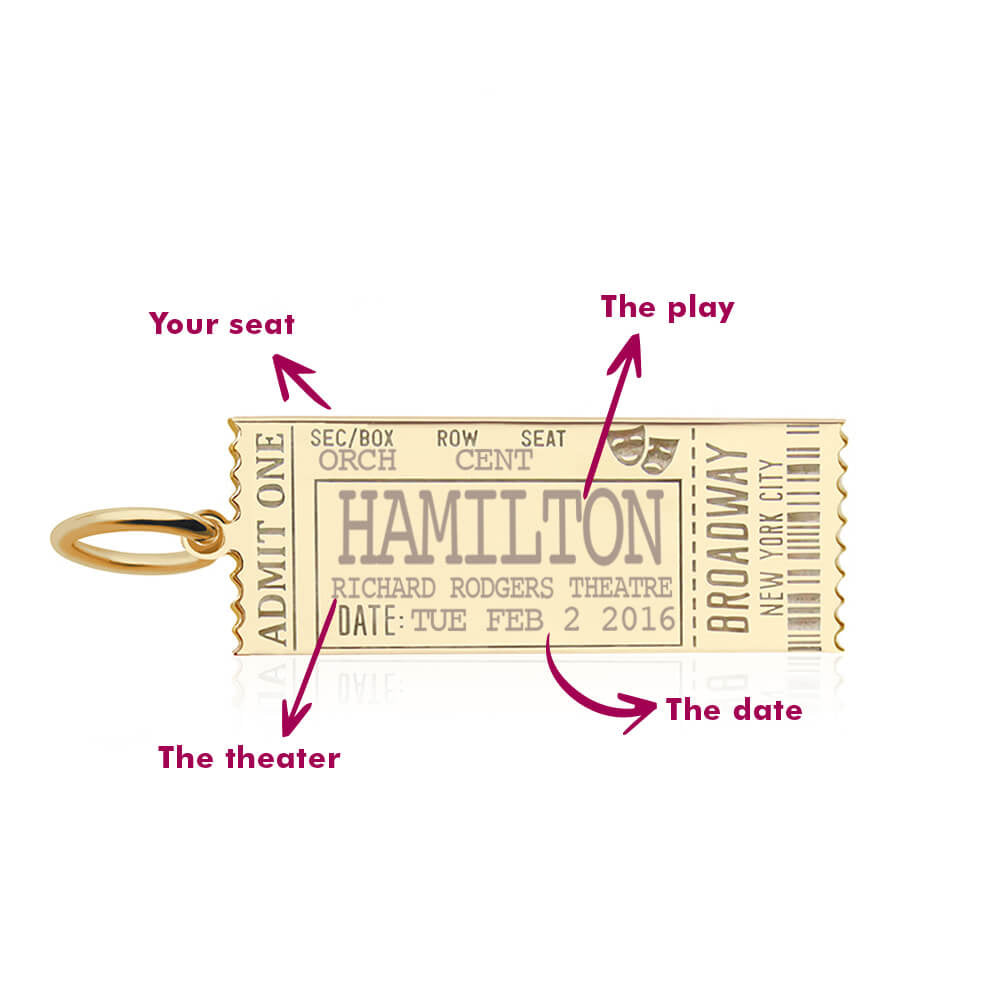 Gold Broadway Ticket Charm - JET SET CANDY (7807966904568)