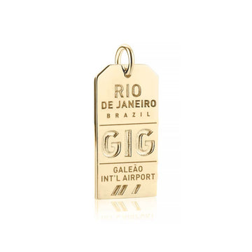 Rio de Janeiro Brazil GIG Luggage Tag Charm Gold