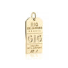 Rio de Janeiro Brazil GIG Luggage Tag Charm Solid Gold