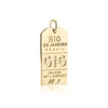 Gold Brazil Charm, GIG Rio de Janeiro Luggage Tag - JET SET CANDY  (1720191385658)