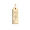 Gold Vermeil Belgium Charm, BRU Brussels Luggage Tag - JET SET CANDY  (1720188403770)