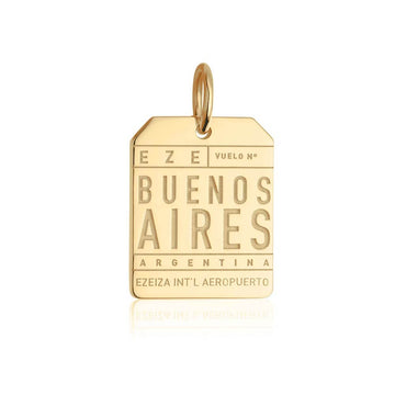 Buenos Aires Argentina EZE Luggage Tag Charm Gold