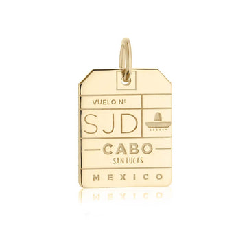 Los Cabos Mexico SJD Luggage Tag Charm Gold