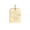 Los Cabos Mexico SJD Luggage Tag Charm Solid Gold