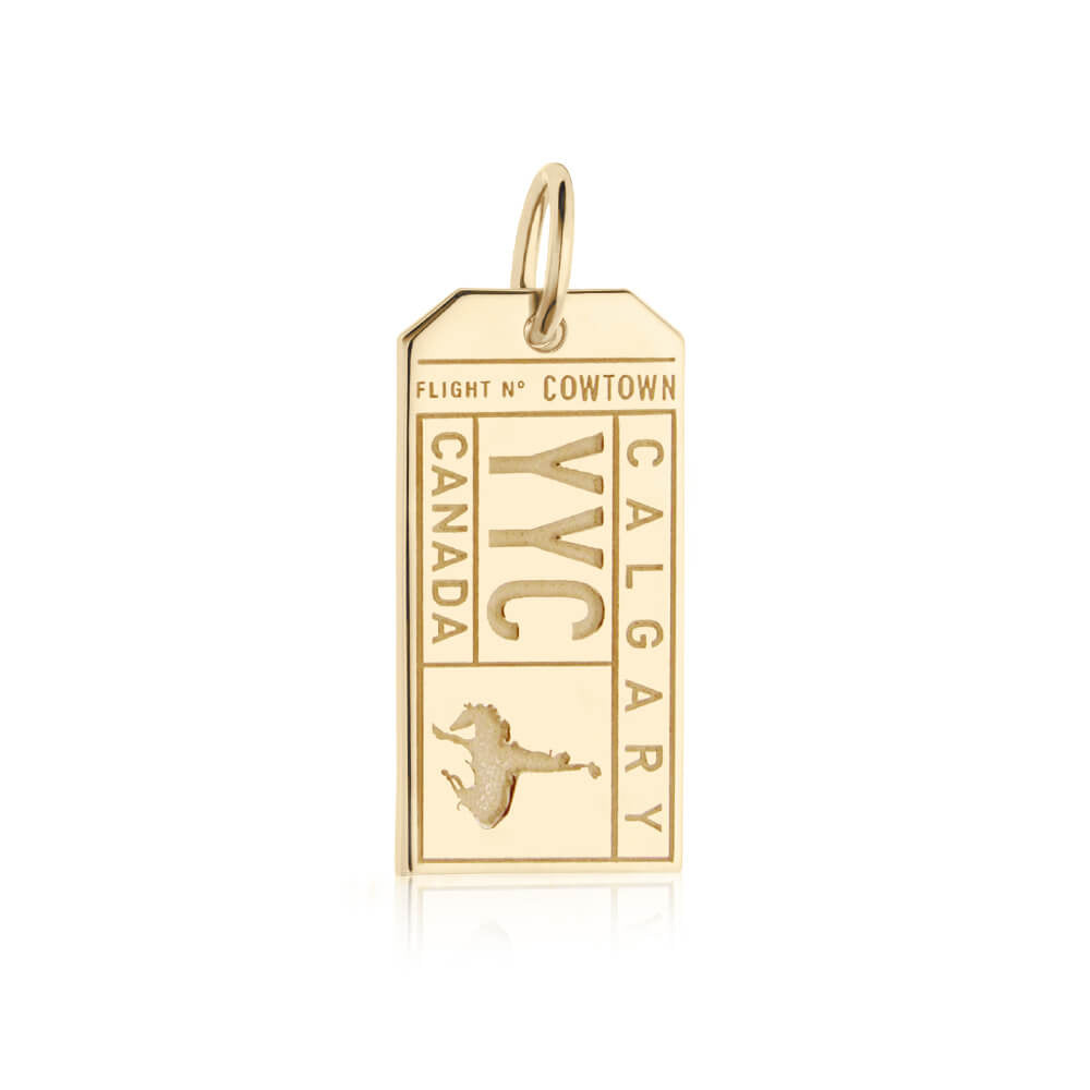 Gold Canada Charm, YYC Calgary Luggage Tag (6748574318776)