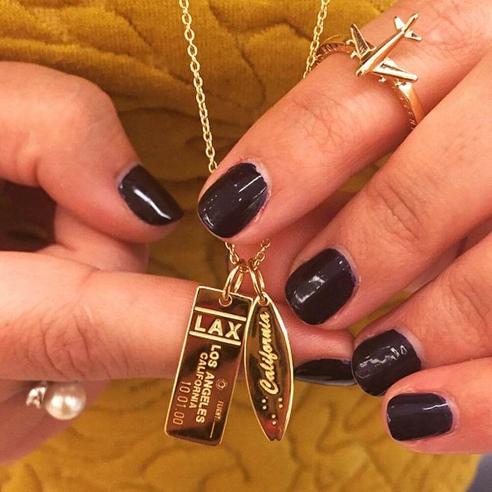 Solid Gold Surfboard Charm, California - JET SET CANDY (6963972341944)