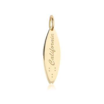 Surfboard Charm California Solid Gold