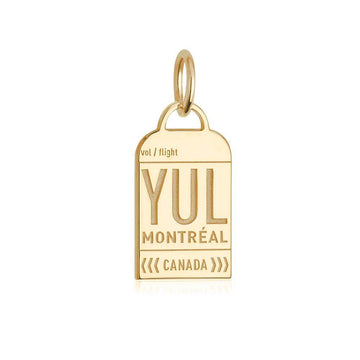 Montreal Canada YUL Luggage Tag Charm Solid Gold