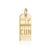Cancun Mexico CUN Luggage Tag Charm Solid Gold