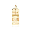 Solid Gold Mexico Charm, CUN Cancun Luggage Tag - JET SET CANDY  (1720187879482)