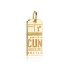 Cancun Mexico CUN Luggage Tag Charm Gold