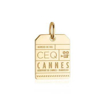 Cannes France CEQ Luggage Tag Charm Solid Gold