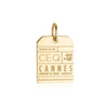 Solid Gold France Charm, CEQ Cannes Luggage Tag - JET SET CANDY  (1720195907642)