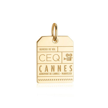 Cannes France CEQ Luggage Tag Charm Gold