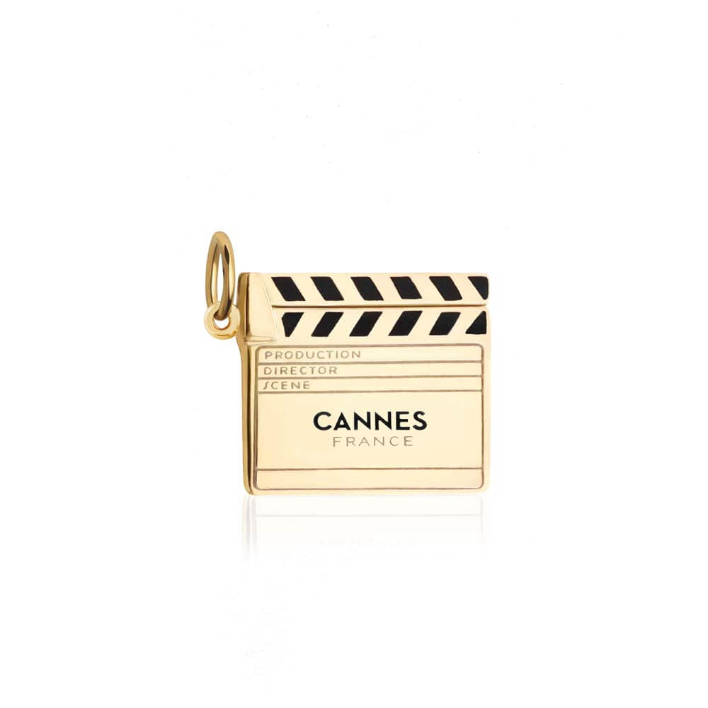 Gold Cannes Clapboard Charm (SHIPS JUNE) - JET SET CANDY  (2391834984506)