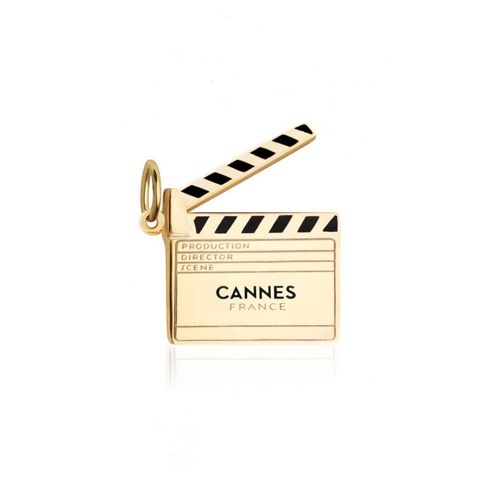 Gold Cannes Clapboard Charm (SHIPS JUNE) - JET SET CANDY  (2391834984506)