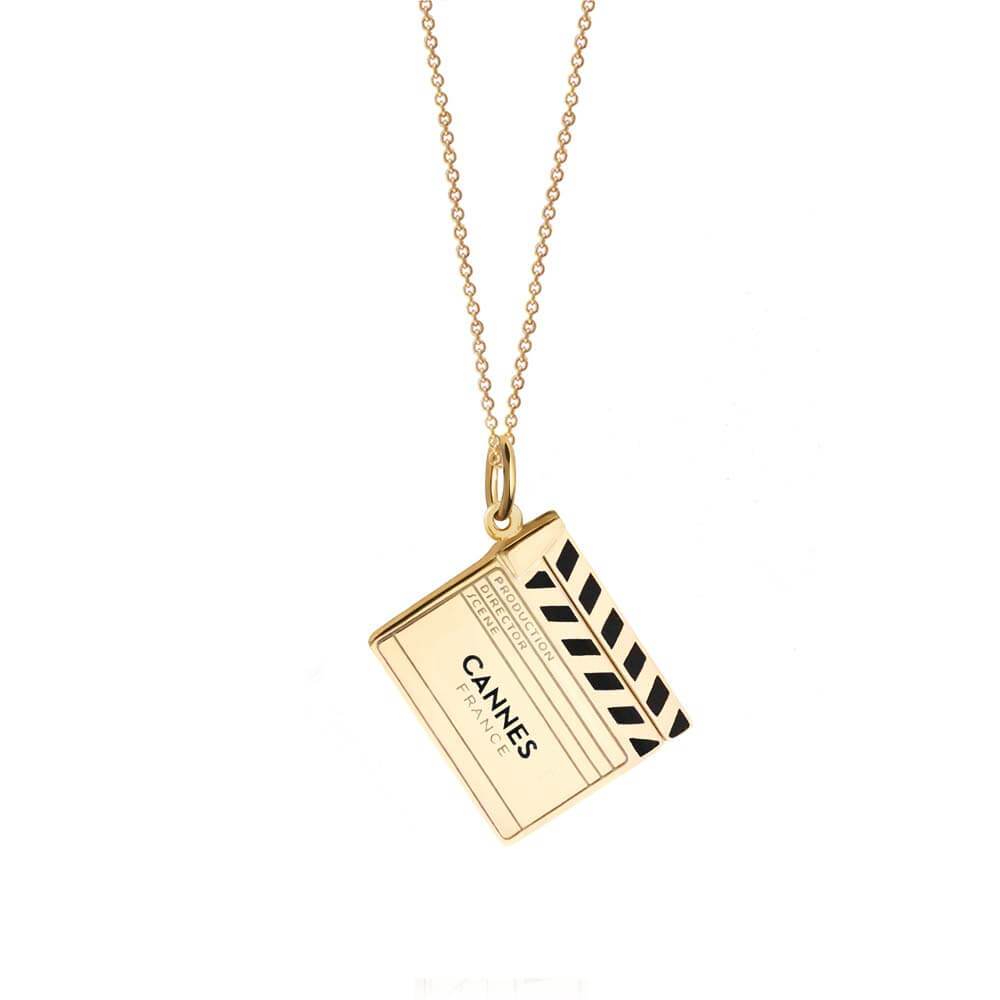 Gold Cannes Clapboard Charm (SHIPS JUNE) - JET SET CANDY  (2391834984506)
