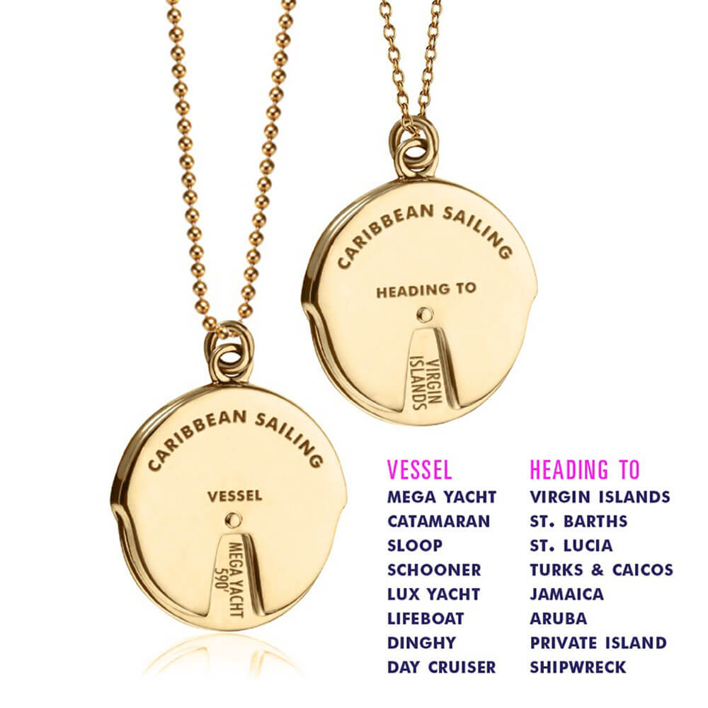 Solid Gold Caribbean Sailing Spinner Charm - JET SET CANDY (6961431642296)