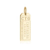 Cartagena Colombia CTG Luggage Tag Charm Solid Gold