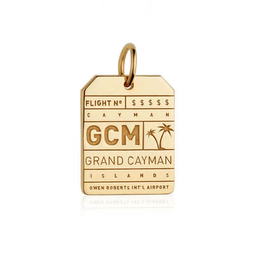 Cayman Islands GCM Luggage Tag Charm Gold