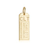 Charlotte North Carolina USA CLT Luggage Tag Charm Gold