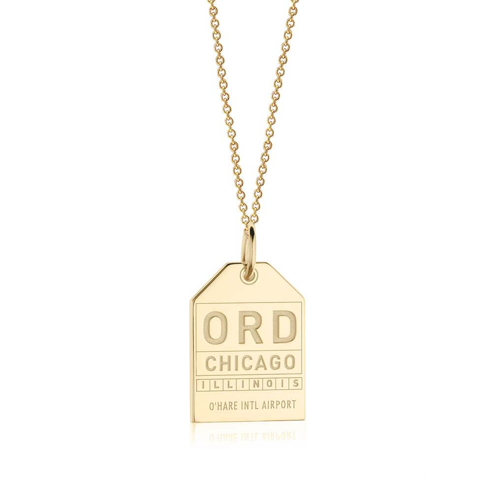 Gold USA Charm, ORD Chicago Luggage Tag - JET SET CANDY  (2457715015738)