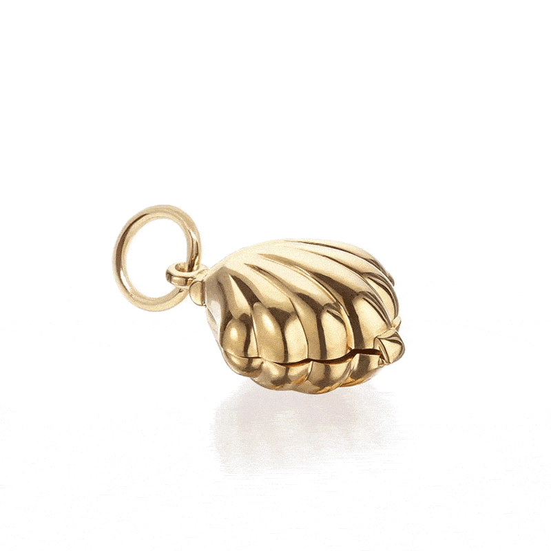 Gold Clamshell Charm - JET SET CANDY (1720176869434)