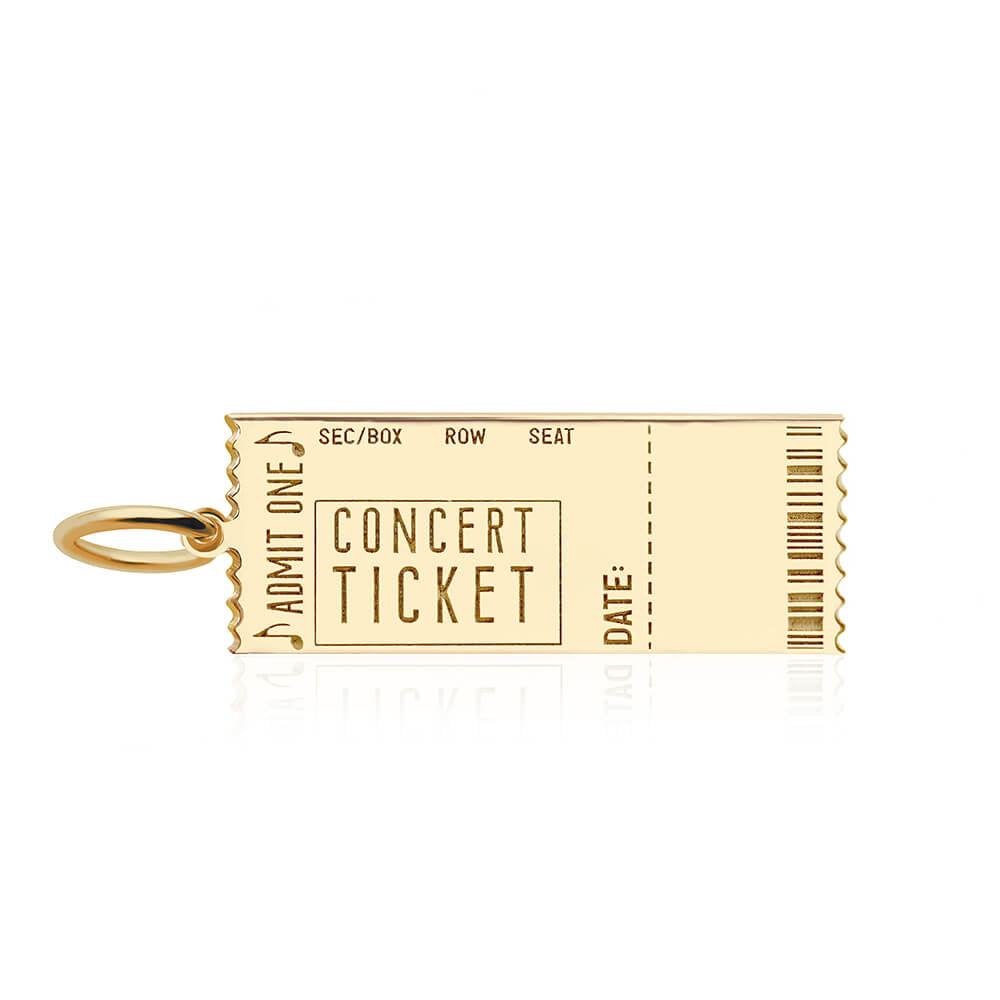 Concert Ticket Charm, Solid Gold - JET SET CANDY (7847886422264)