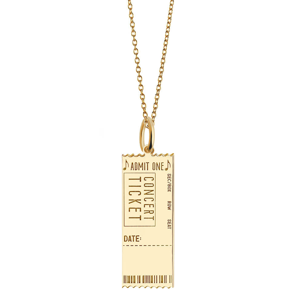 Concert Ticket Charm, Solid Gold - JET SET CANDY (7847886422264)