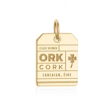 Cork Ireland ORK Luggage Tag Charm Solid Gold