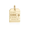 Solid Gold Vermeil Ireland Charm, ORK Cork Luggage Tag - JET SET CANDY  (1720195153978)